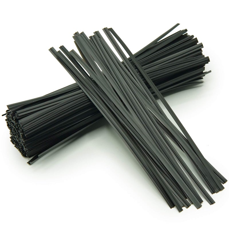 Flixall. 5 inches Twist Ties Pack of 100 - Premium Quality Reusable Black Plastic Coated Twist Ties for Bags, Cords - Bread Ties for Household - Image 1